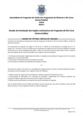 Instalação das Juntas de Freguesia