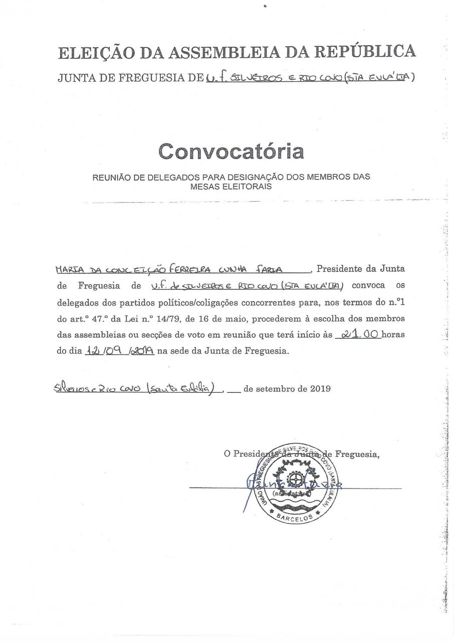 ELEIÇÃO DA ASSEMBLEIA DA REPÚBLICA