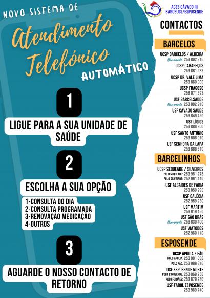 Novo Sistema de Atendimento Telefónico Automático - ACES Cávado III Barcelos/ Esposende